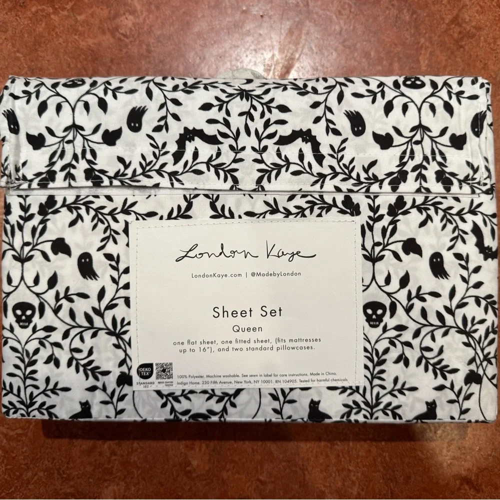 London Kaye Halloween 🦇 Queen Sheet Set - Picture 3 of 3